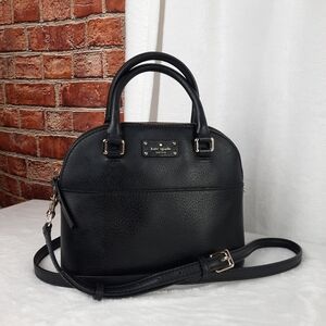 Kate Spade Black Leather Dome Crossbody Handbag